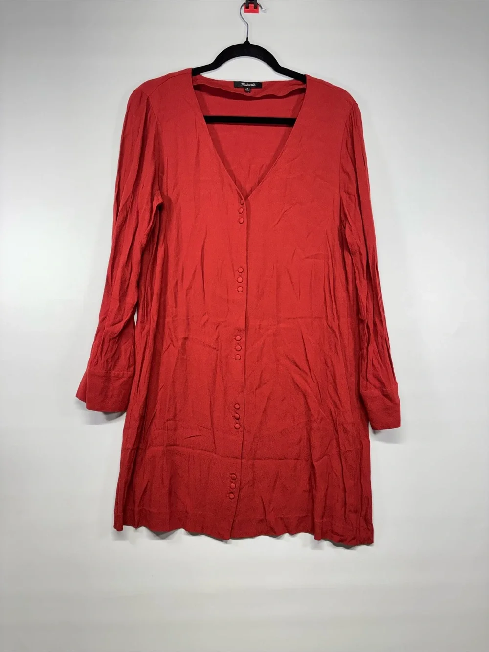 ✨Madewell Women’s Long Sleeve Button-Front Novel Dress – Size M